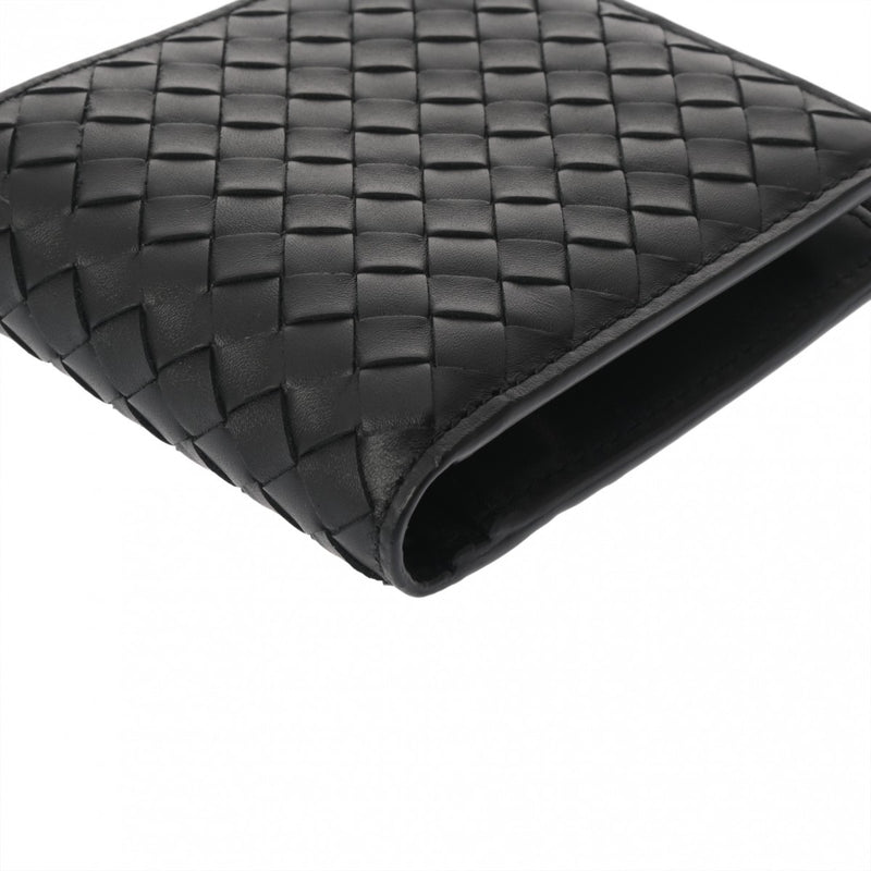 BOTTEGAVENETA ボッテガヴェネタ イントレチャート ウォレット 黒 メンズ カーフ 二つ折り財布 未使用 銀蔵