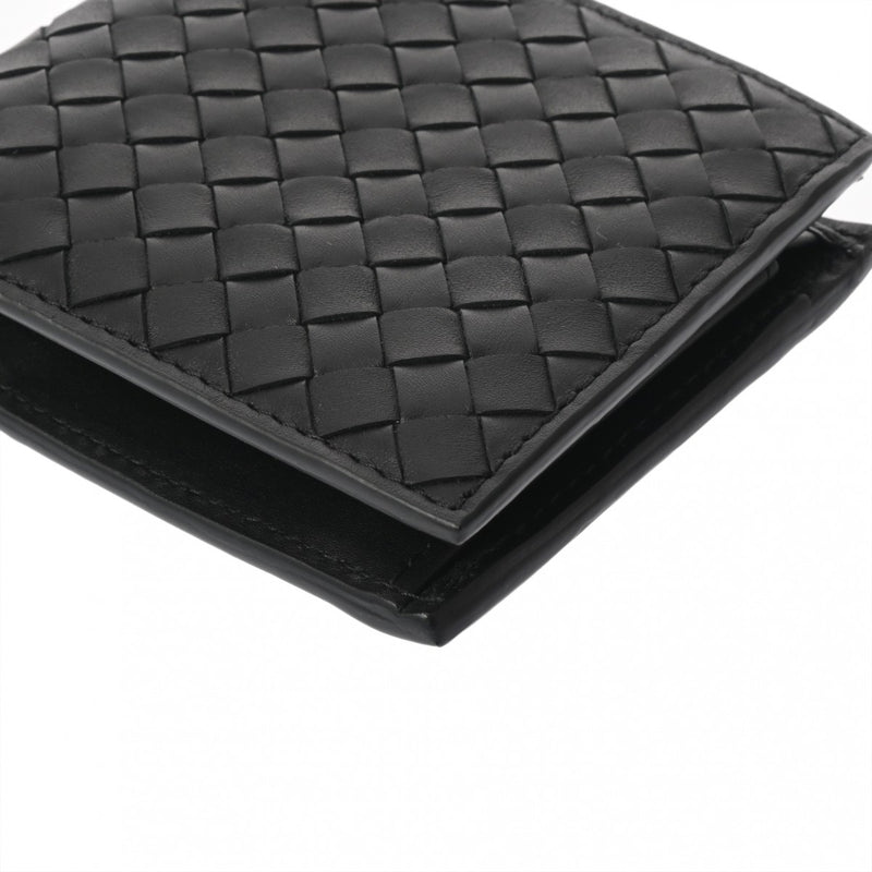 BOTTEGAVENETA ボッテガヴェネタ イントレチャート ウォレット 黒 メンズ カーフ 二つ折り財布 未使用 銀蔵