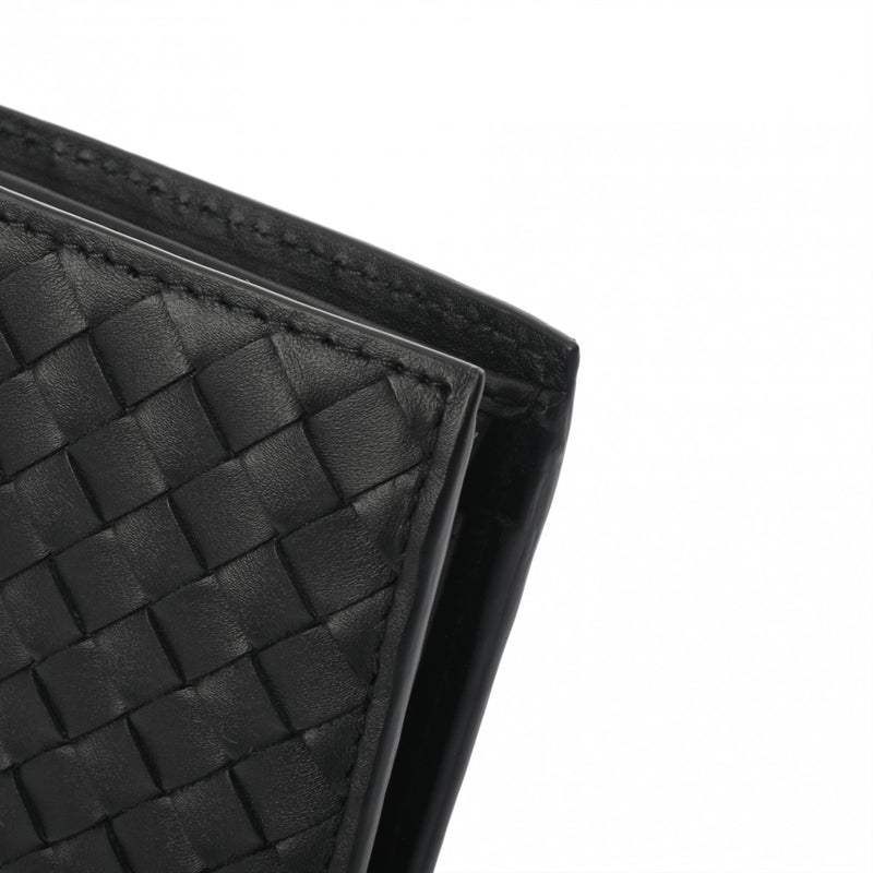 BOTTEGAVENETA ボッテガヴェネタ イントレチャート ウォレット 黒 メンズ カーフ 二つ折り財布 未使用 銀蔵