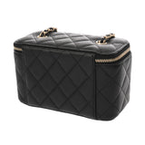 CHANEL シャネル マトラッセ ヴァニティバッグ ブラック レディース キャビアスキン バニティバッグ Aランク 中古 銀蔵