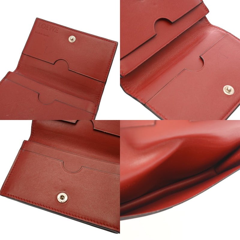 LOEWE ロエベ カードケース 赤 レディース レザー カードケース Bランク 中古 銀蔵