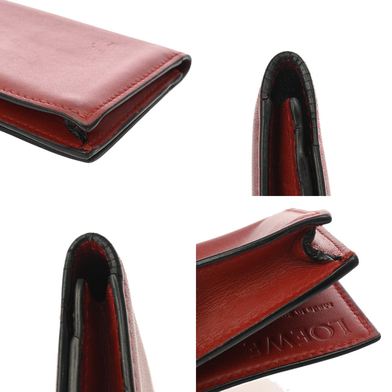 LOEWE ロエベ カードケース 赤 レディース レザー カードケース Bランク 中古 銀蔵