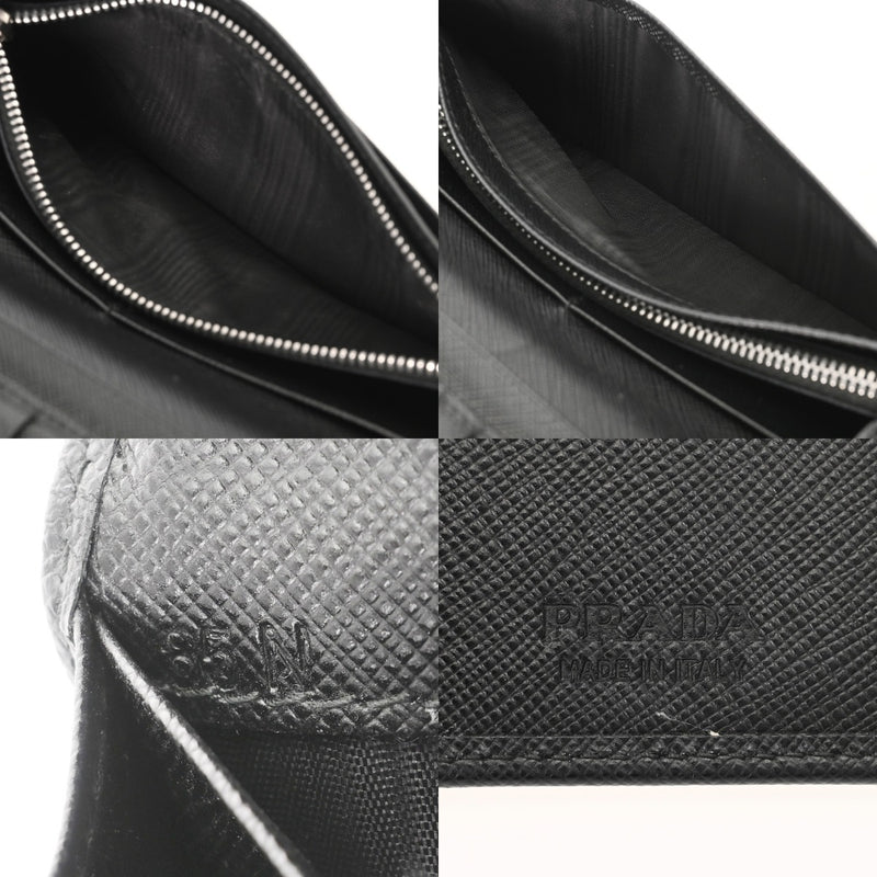 PRADA プラダ サフィアーノ ファスナー ブラック 2MV836 メンズ 長財布 Bランク 中古 銀蔵