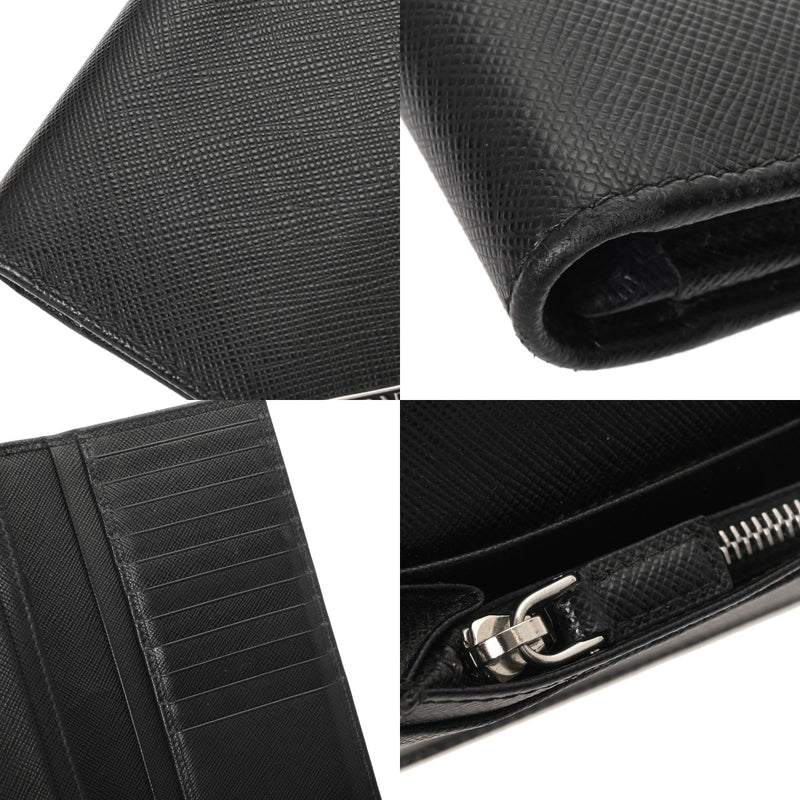PRADA プラダ サフィアーノ ファスナー ブラック 2MV836 メンズ 長財布 Bランク 中古 銀蔵