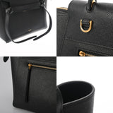 CELINE セリーヌ ベルトバッグ ナノ ブラック レディース レザー ハンドバッグ Aランク 中古 銀蔵