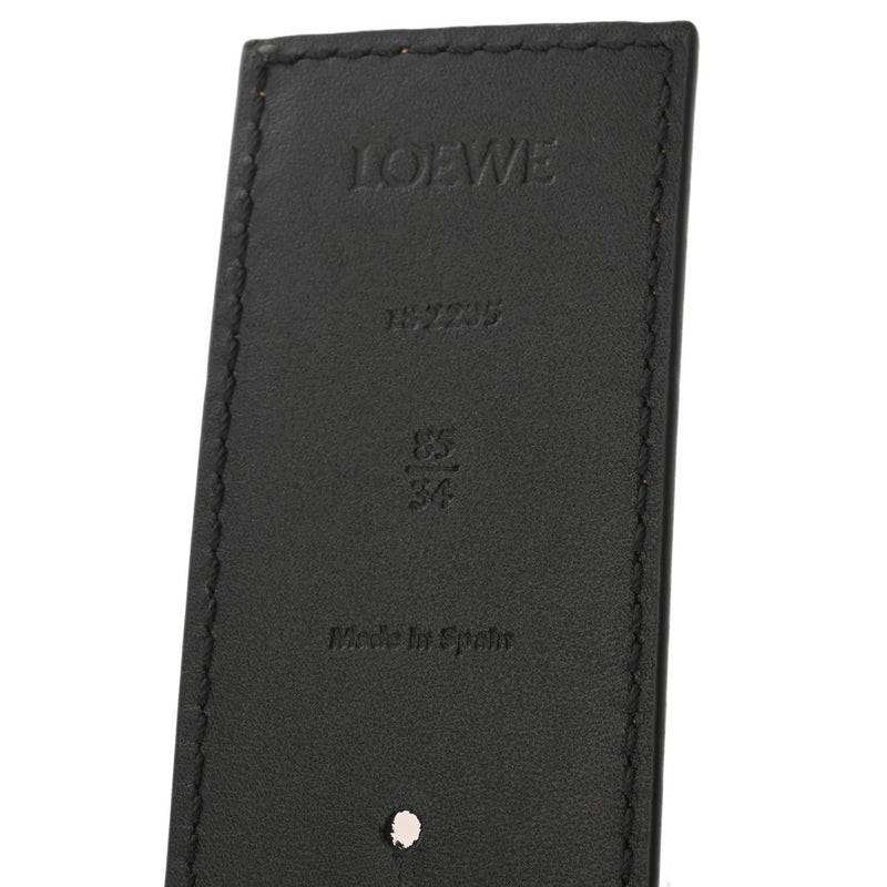 LOEWE ロエベ アナグラム 85cm リバーシブル 黒/タン ユニセックス カーフ ベルト Aランク 中古 銀蔵