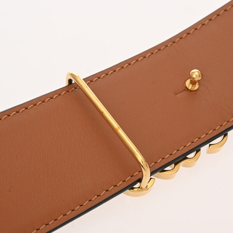 LOEWE ロエベ アナグラム 85cm リバーシブル 黒/タン ユニセックス カーフ ベルト Aランク 中古 銀蔵