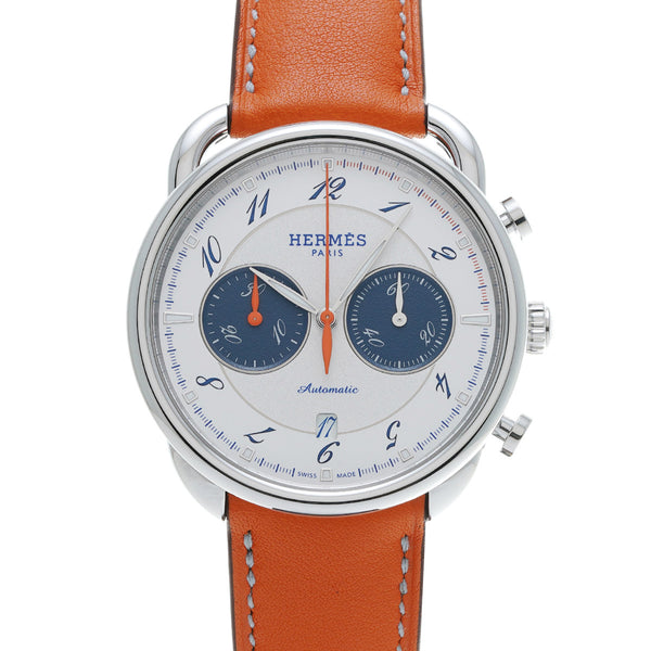 エルメス アルソー クロノグラフ AR15.910 シルバーホワイト メンズ 腕時計 自動巻き 銀蔵