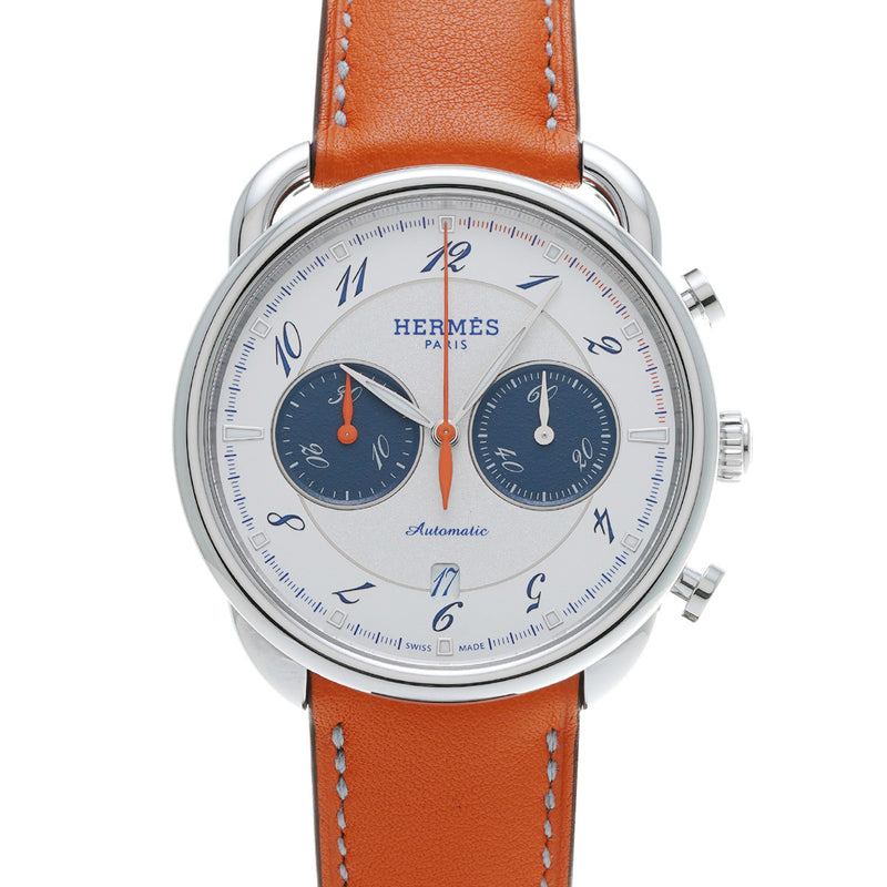 エルメス アルソー クロノグラフ AR15.910 シルバーホワイト メンズ 腕時計 自動巻き 銀蔵