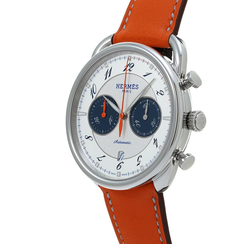 エルメス アルソー クロノグラフ AR15.910 シルバーホワイト メンズ 腕時計 自動巻き 銀蔵