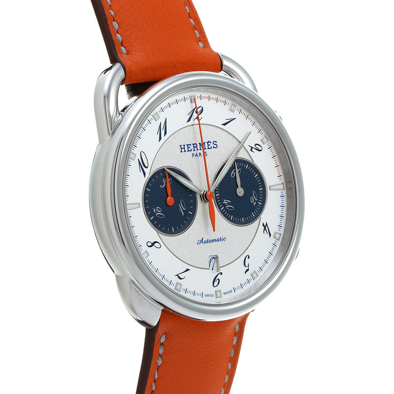 エルメス アルソー クロノグラフ AR15.910 シルバーホワイト メンズ 腕時計 自動巻き 銀蔵