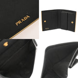 PRADA プラダ コンパクトウォレット ブラック 1MV204 レディース サフィアーノ 二つ折り財布 Bランク 中古 銀蔵