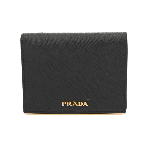 PRADA プラダ コンパクトウォレット ブラック 1MV204 レディース サフィアーノ 二つ折り財布 Bランク 中古 銀蔵