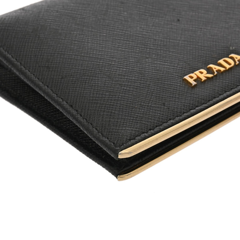 PRADA プラダ コンパクトウォレット ブラック 1MV204 レディース サフィアーノ 二つ折り財布 Bランク 中古 銀蔵