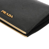 PRADA プラダ コンパクトウォレット ブラック 1MV204 レディース サフィアーノ 二つ折り財布 Bランク 中古 銀蔵