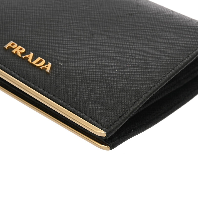 PRADA プラダ コンパクトウォレット ブラック 1MV204 レディース サフィアーノ 二つ折り財布 Bランク 中古 銀蔵
