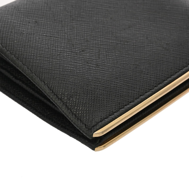 PRADA プラダ コンパクトウォレット ブラック 1MV204 レディース サフィアーノ 二つ折り財布 Bランク 中古 銀蔵