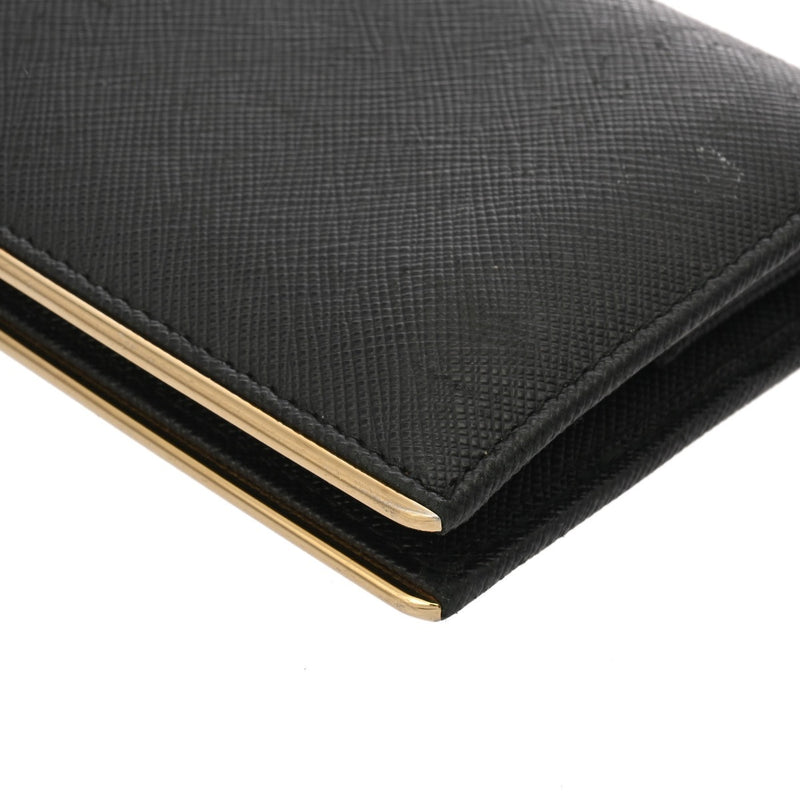 PRADA プラダ コンパクトウォレット ブラック 1MV204 レディース サフィアーノ 二つ折り財布 Bランク 中古 銀蔵