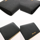PRADA プラダ コンパクトウォレット ブラック 1MV204 レディース サフィアーノ 二つ折り財布 Bランク 中古 銀蔵