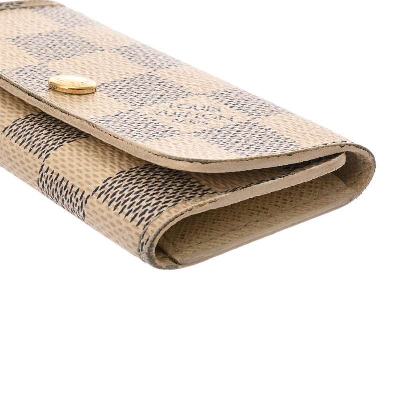 LOUIS VUITTON ルイヴィトン ダミエアズール 4連キーケース ホワイト N60020 レディース ダミエアズールキャンバス キーケース Bランク 中古 銀蔵