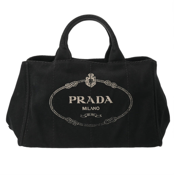 PRADA プラダ カナパ トート ブラック B1877B レディース キャンバス ハンドバッグ Bランク 中古 銀蔵