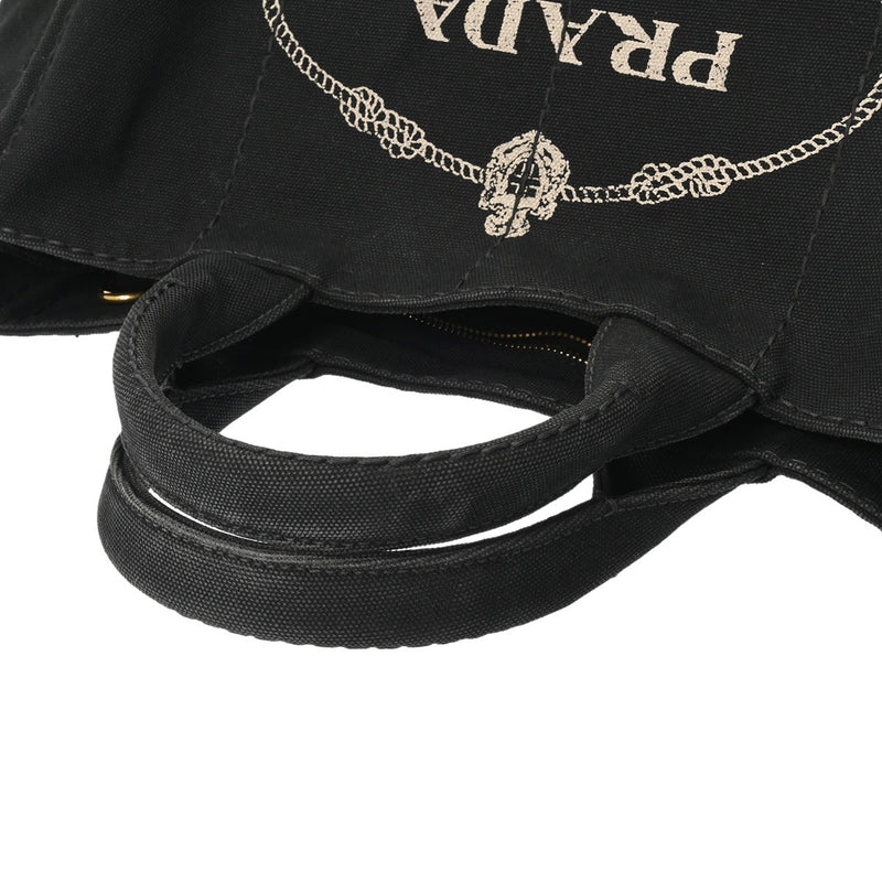 PRADA プラダ カナパ トート ブラック B1877B レディース キャンバス ハンドバッグ Bランク 中古 銀蔵
