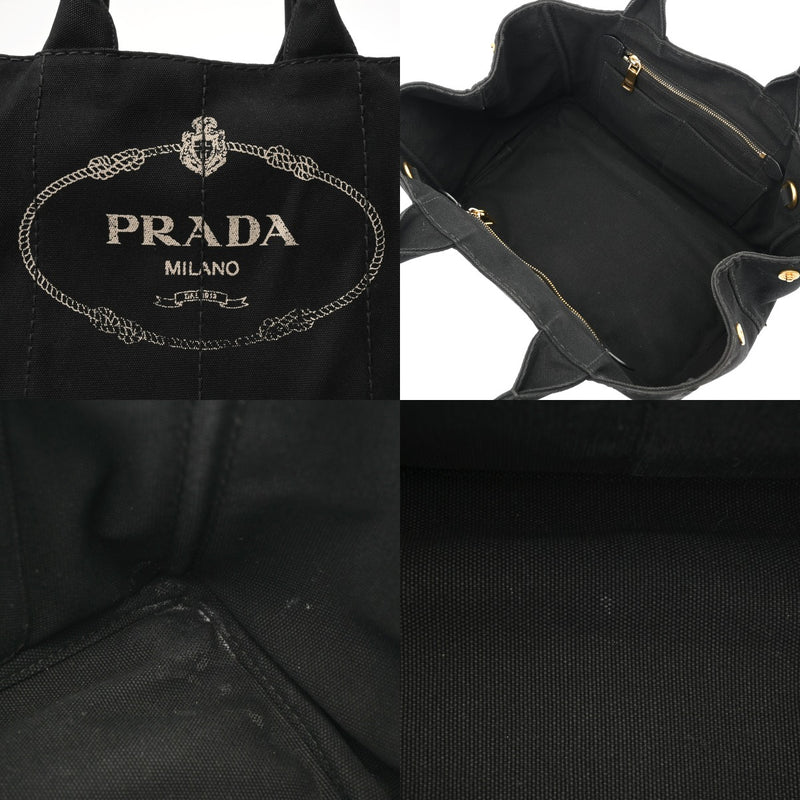 PRADA プラダ カナパ トート ブラック B1877B レディース キャンバス ハンドバッグ Bランク 中古 銀蔵