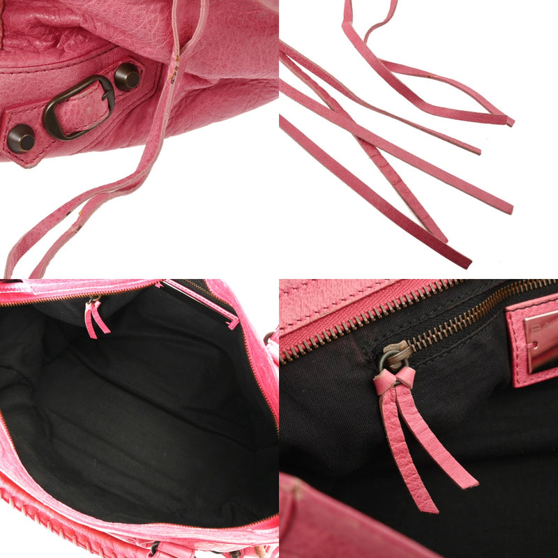 BALENCIAGA バレンシアガ ザ シティ ピンク レディース ラムスキン 2WAYバッグ Bランク 中古 銀蔵