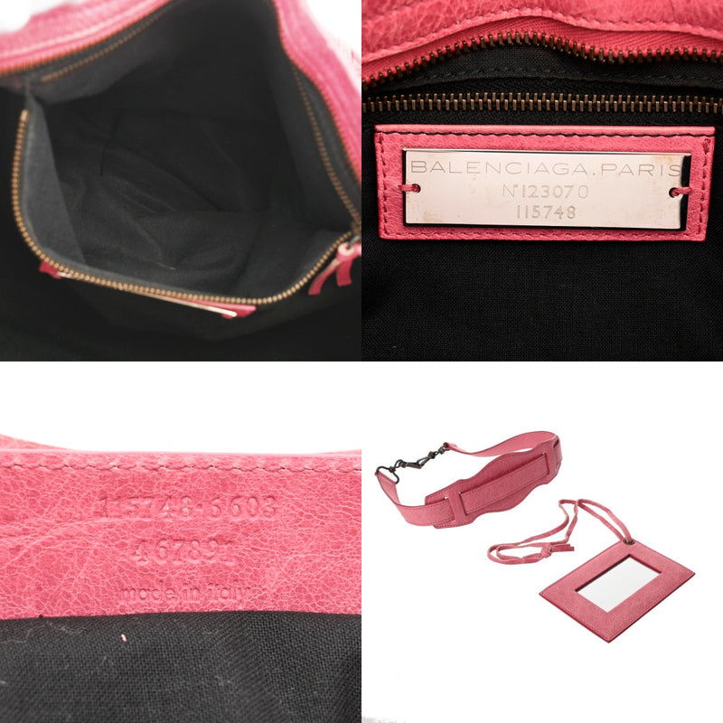BALENCIAGA バレンシアガ ザ シティ ピンク レディース ラムスキン 2WAYバッグ Bランク 中古 銀蔵