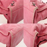 BALENCIAGA バレンシアガ ザ シティ ピンク レディース ラムスキン 2WAYバッグ Bランク 中古 銀蔵