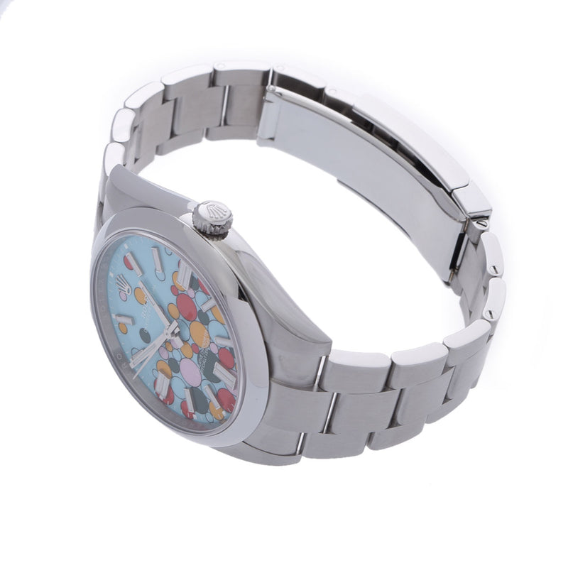 ROLEX ロレックス オイスターパーペチュアル 41 セレブレーション 2023年8月 124300 メンズ SS 腕時計 自動巻き ターコイズブルー文字盤 未使用 銀蔵