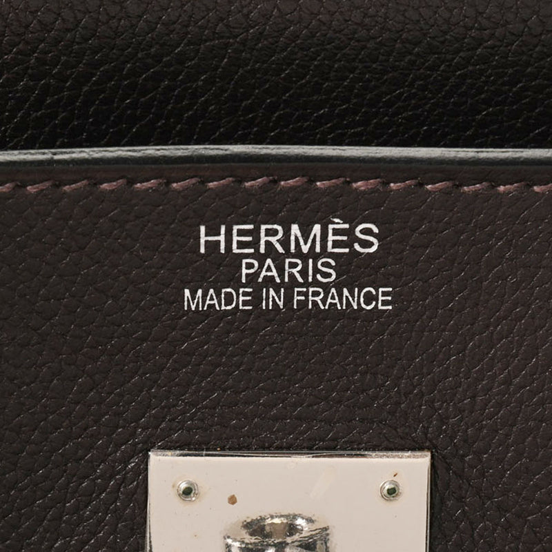 HERMES エルメス バーキン 35 ショコラ シルバー金具 □K刻印(2007年頃) ユニセックス エヴァーグレイン ハンドバッグ ABランク 中古 銀蔵