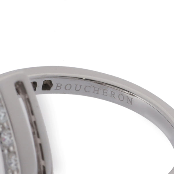 BOUCHERON ブシュロン アバリング ダイヤ ハーフエタニティ #52 11号 レディース K18ホワイトゴールド リング・指輪 Aランク 中古 銀蔵