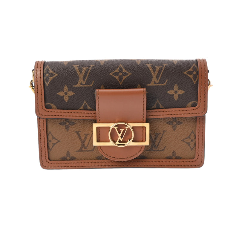 LOUIS VUITTON ルイヴィトン モノグラムリバース ポルトフォイユ ドーフィーヌ ブラウン M68746 レディース モノグラムキャンバス ショルダーバッグ ABランク 中古 銀蔵