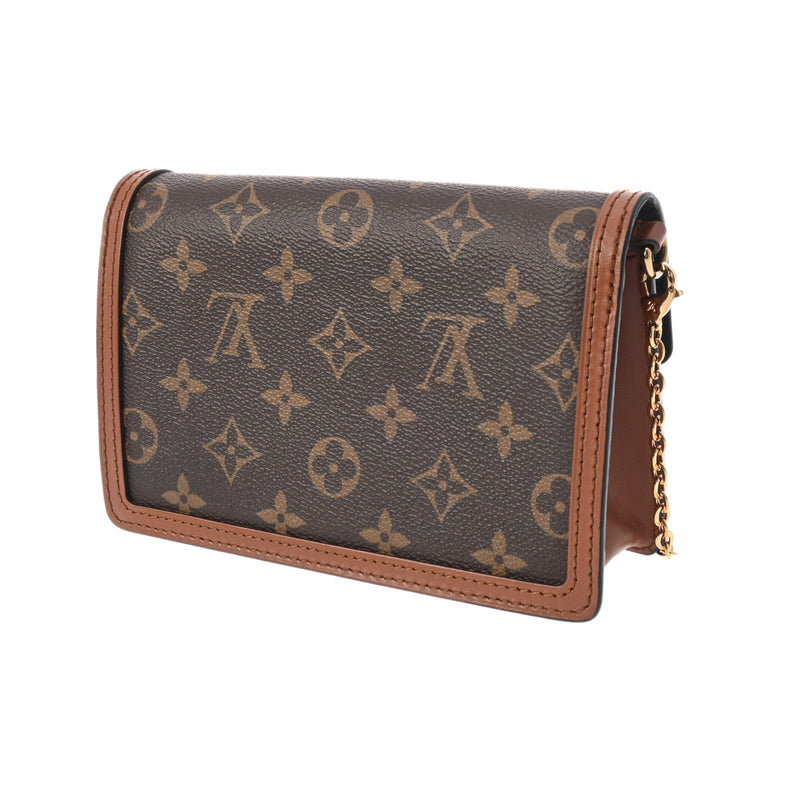 LOUIS VUITTON ルイヴィトン モノグラムリバース ポルトフォイユ ドーフィーヌ ブラウン M68746 レディース モノグラムキャンバス ショルダーバッグ ABランク 中古 銀蔵