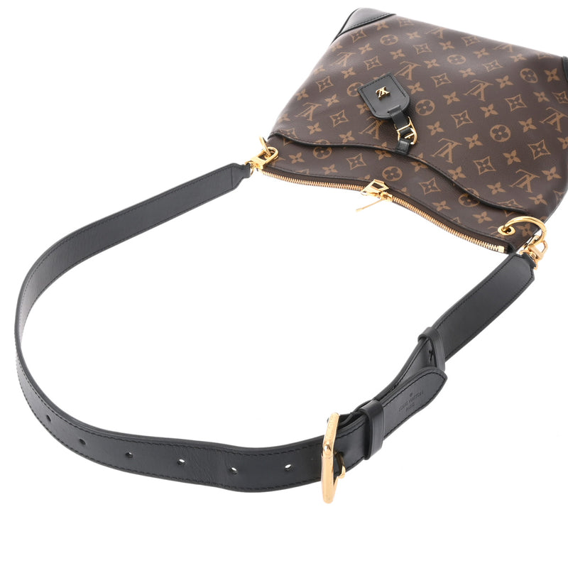 LOUIS VUITTON ルイヴィトン モノグラム オデオンNM MM ブラウン/黒 M45352 レディース モノグラムキャンバス ショルダーバッグ ABランク 中古 銀蔵