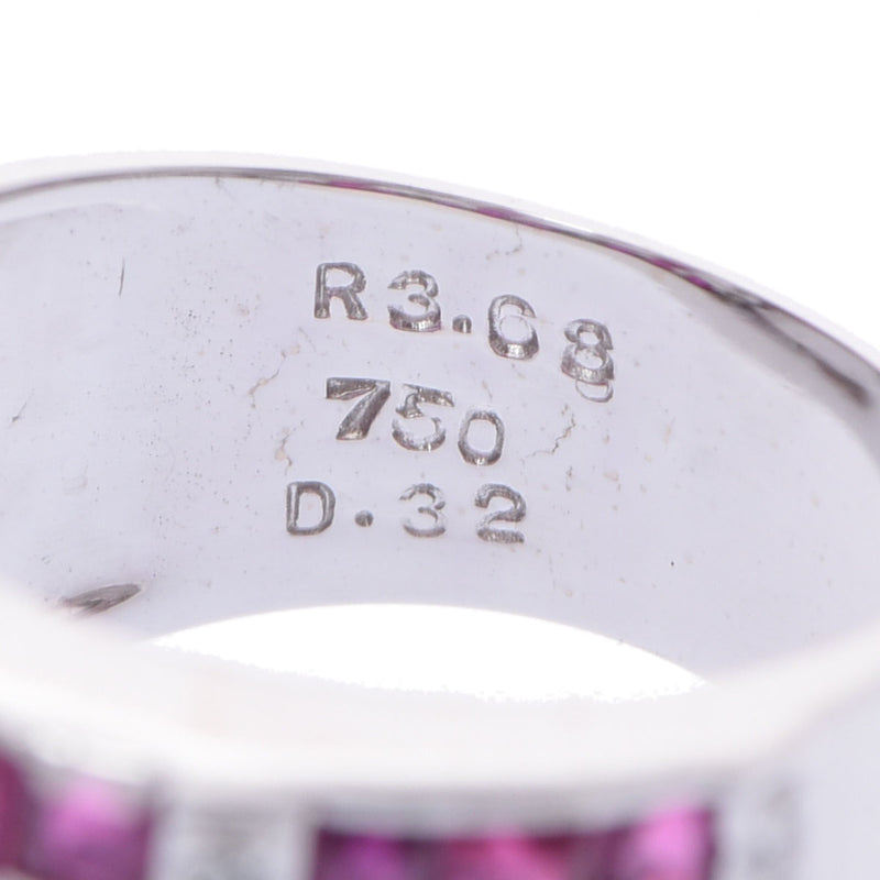 no brand ノーブランド ルビー 3.68ct ダイヤ 0.32ct 14号 レディース K18ホワイトゴールド リング・指輪 Aランク 中古 銀蔵