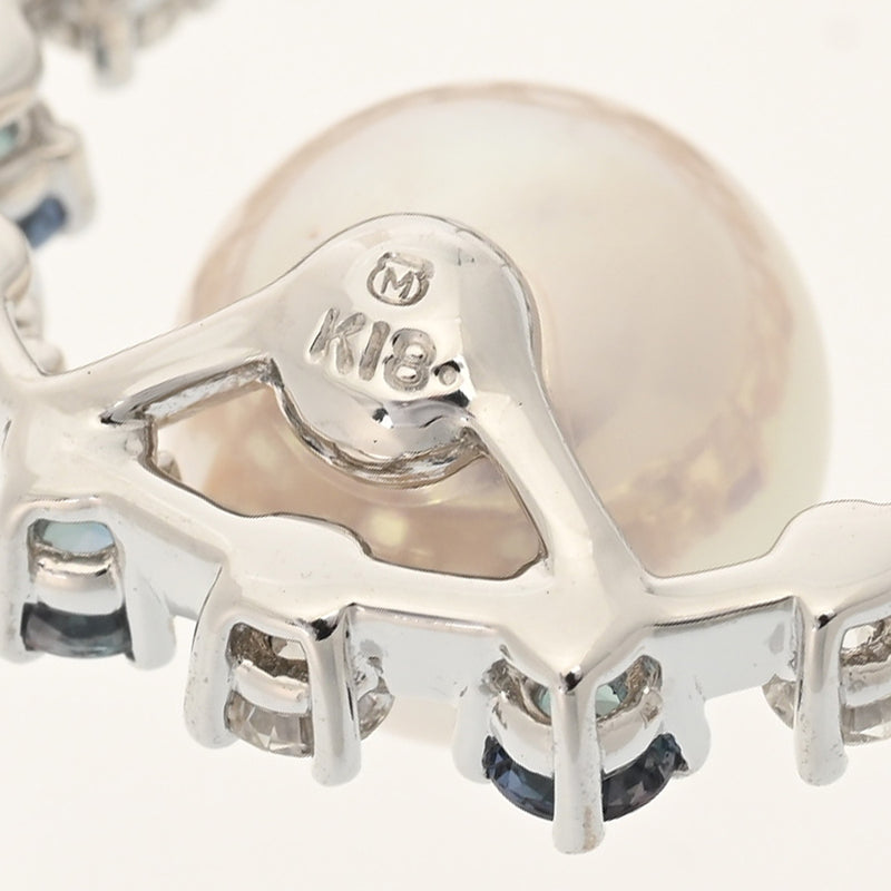 MIKIMOTO ミキモト パール ダイヤ 0.26ct アレキサンドライト 0.40ct レディース K18ホワイトゴールド ネックレス Aランク 中古 銀蔵
