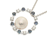 MIKIMOTO ミキモト パール ダイヤ 0.26ct アレキサンドライト 0.40ct レディース K18ホワイトゴールド ネックレス Aランク 中古 銀蔵