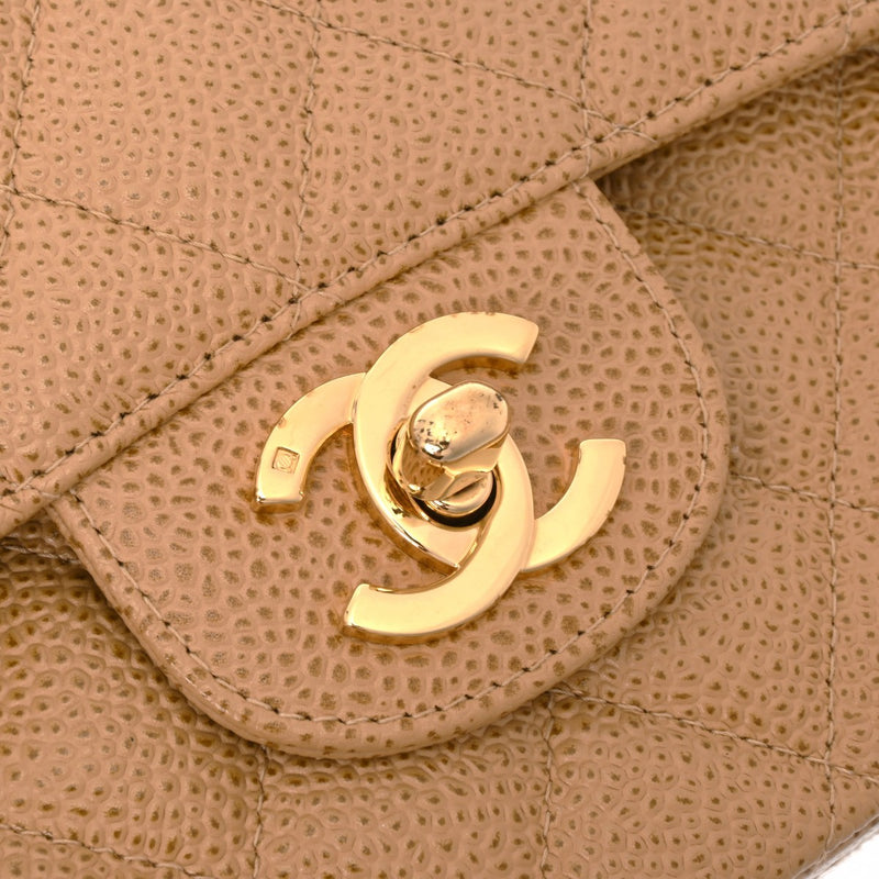 CHANEL シャネル マトラッセ チェーンショルダー  ベージュ ユニセックス キャビアスキン ショルダーバッグ Aランク 中古 銀蔵