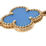 VAN CLEEF & ARPELS ヴァンクリーフ＆アーペル ヴィンテージアルハンブラ ブルーアゲート 20P ゴールド/ブルー VCARP7RN00 レディース K18イエローゴールド ネックレス Aランク 中古 銀蔵