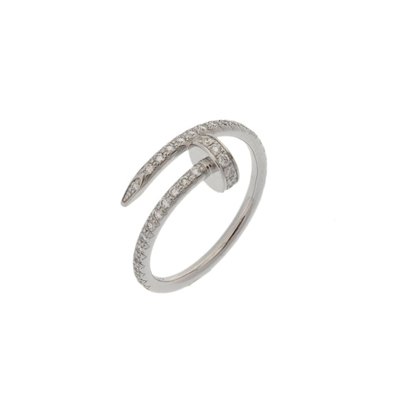 CARTIER カルティエ ジュストアンクル #51 ダイヤ 11号 レディース K18ホワイトゴールド WG リング・指輪 Aランク 中古 銀蔵