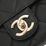 CHANEL シャネル マトラッセ チェーンショルダー 18cm ブラック AS0148 ユニセックス キャビアスキン ショルダーバッグ 未使用 銀蔵