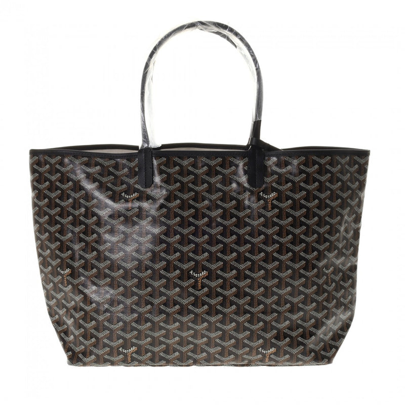 GOYARD ゴヤール サンルイ PM 黒/茶 ユニセックス PVC トートバッグ 新品 銀蔵