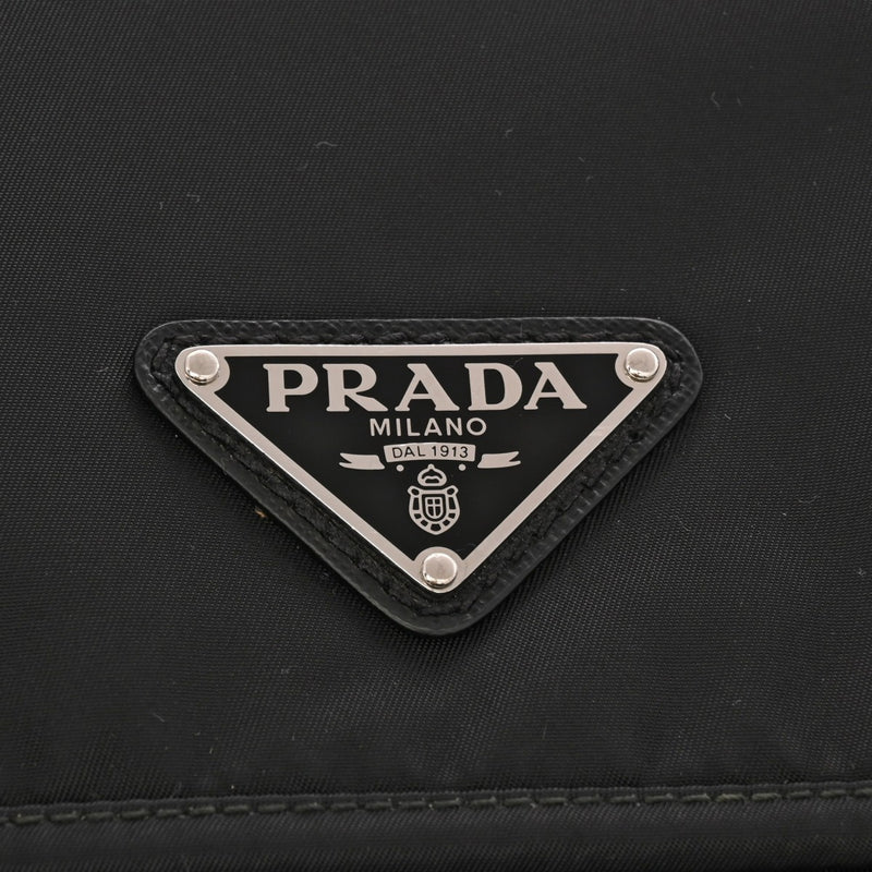 PRADA プラダ Re-Nylon x サフィアーノレザー 黒 2VD052 ユニセックス ナイロン ショルダーバッグ ABランク 中古 銀蔵