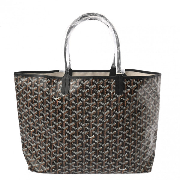 GOYARD ゴヤール サンルイ PM ブラック ユニセックス PVC レザー トートバッグ 新品 銀蔵