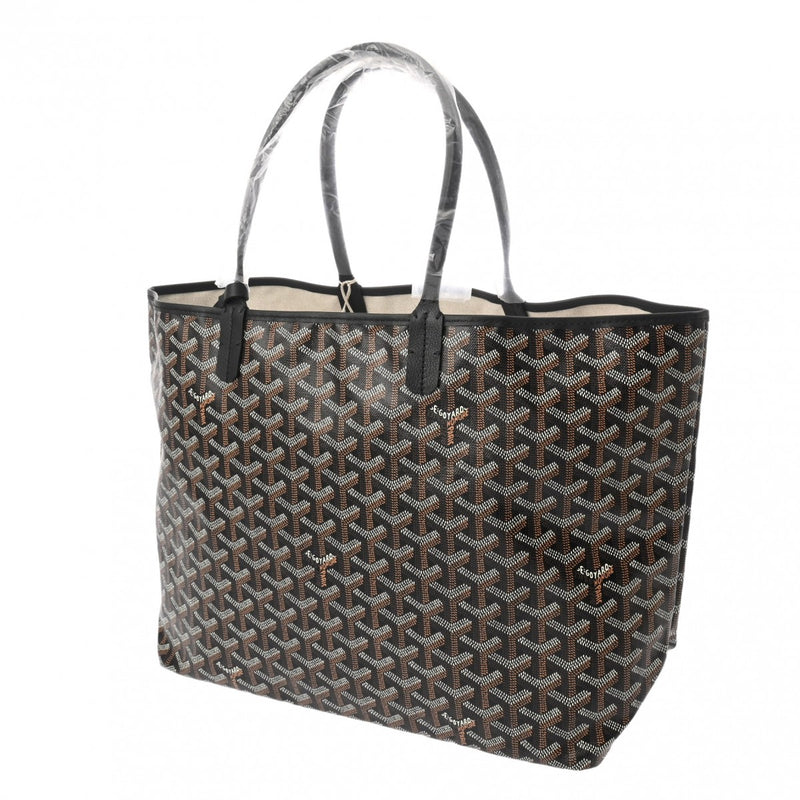 GOYARD ゴヤール サンルイ PM ブラック ユニセックス PVC レザー トートバッグ 新品 銀蔵