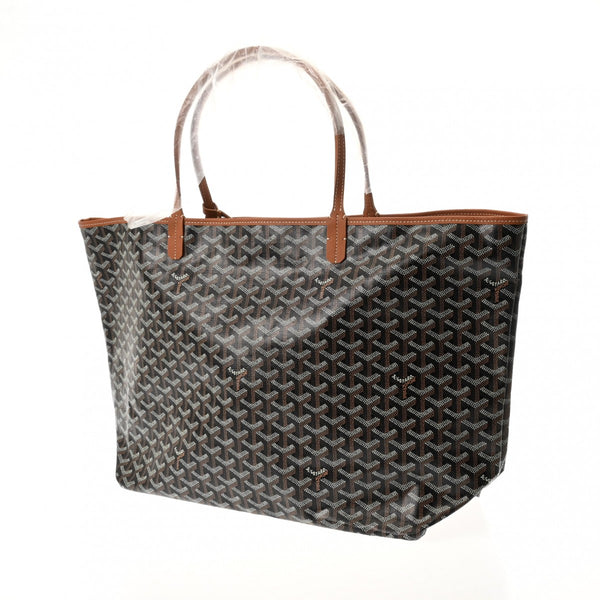 GOYARD ゴヤール サンルイ GM ブラック/ブラウン レディース PVC レザー トートバッグ 新品 銀蔵