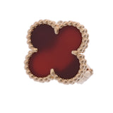 VAN CLEEF & ARPELS ヴァンクリーフ＆アーペル ヴィンテージアルハンブラ ゴールド/レッド レディース K18イエローゴールド YG カーネリアン ピアス Aランク 中古 銀蔵