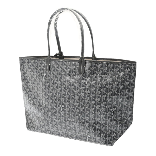 GOYARD ゴヤール サンルイ PM グレー ユニセックス PVC レザー トートバッグ 新品 銀蔵